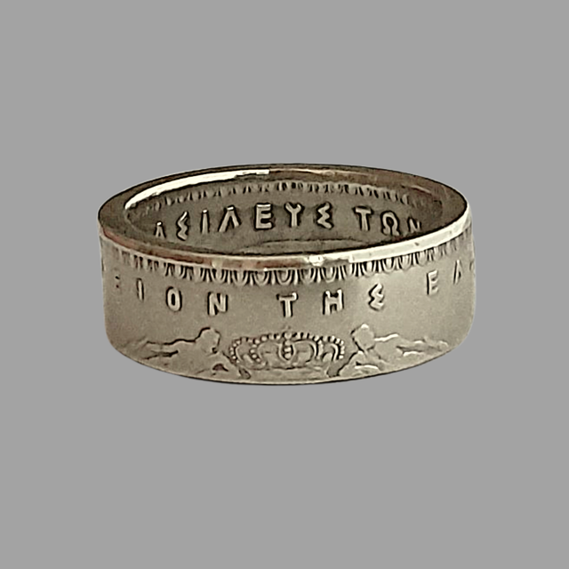 Greek 10 Drachmas 1959 Coin Ring    
