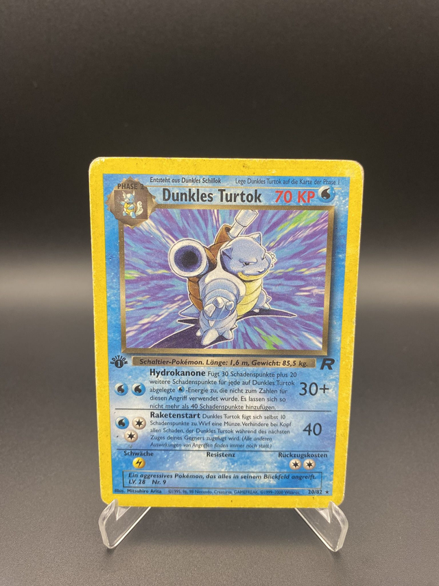 Dunkles Turtok (20/82) Team Rocket - Light Played - DE - Rare - 1st Edition
