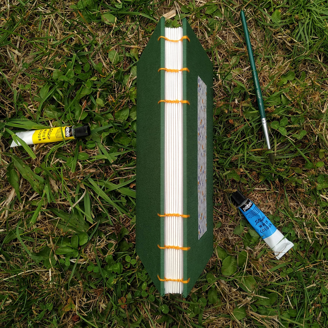 Carnet aquarelle rigide A5 - fleurs/vert - carnet de voyage