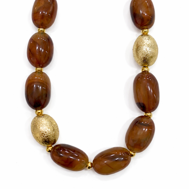 Collar piedra y pan de oro 