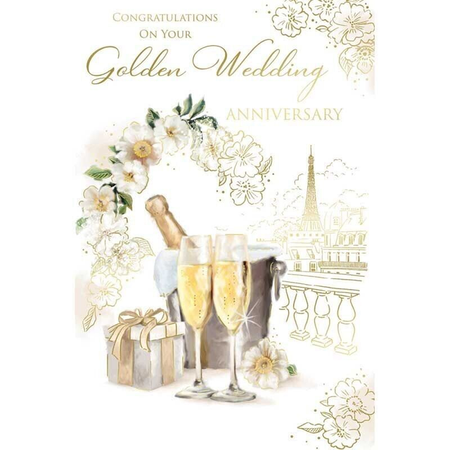 Anniversary Golden Card Stunning Design