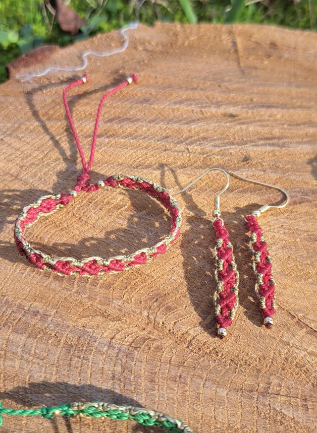 PARURE micro-macramé Noël 