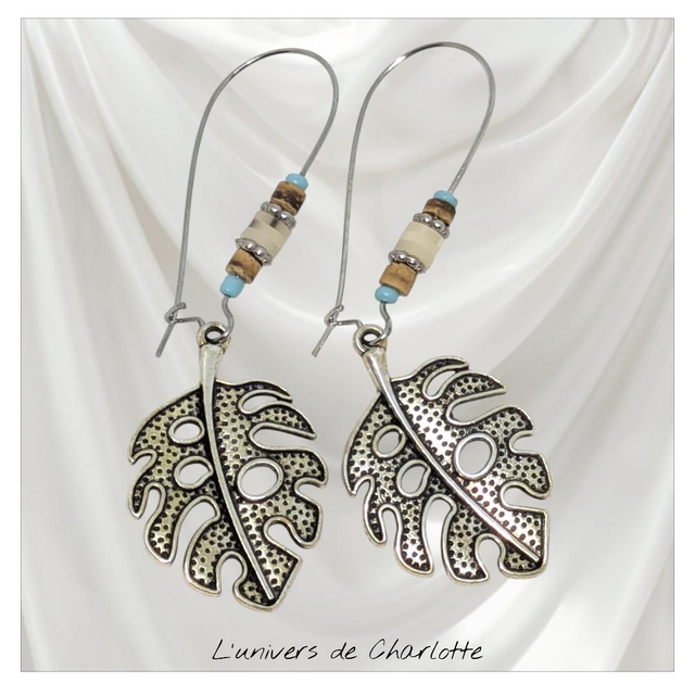 Boucles d&#039;oreilles &quot;Feuille&quot; BO-100