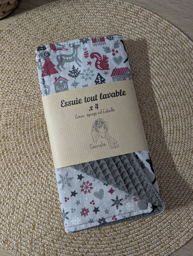 Essuies tout lavables Noël