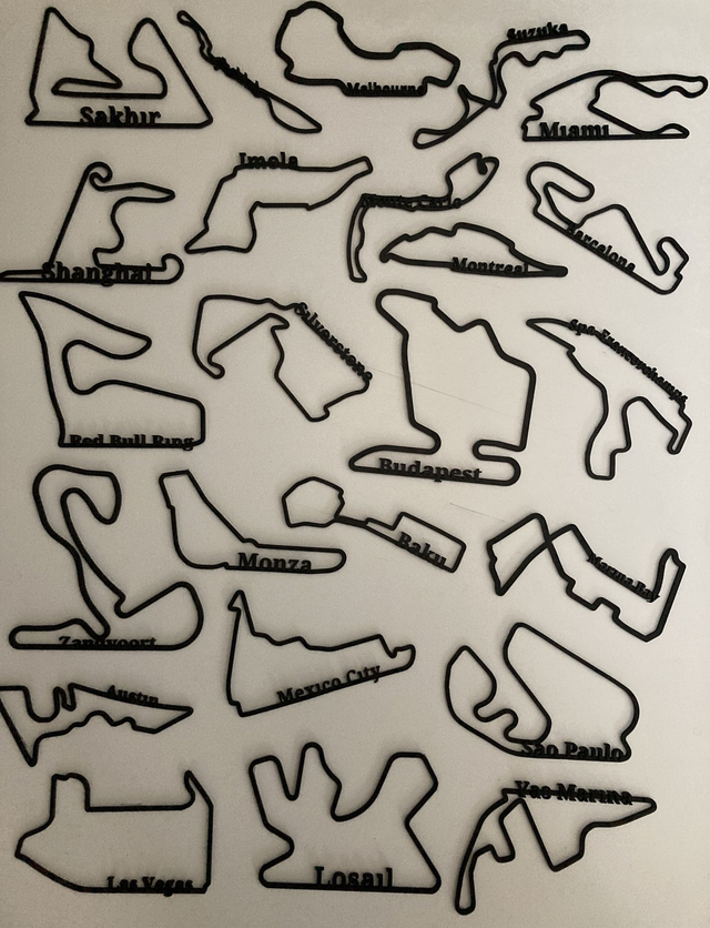 Diverse F1 circuits 15 cm - 20 cm