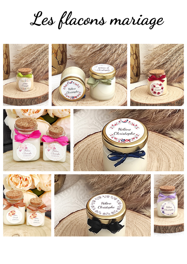 Bougie flacon cadeau invités mariage