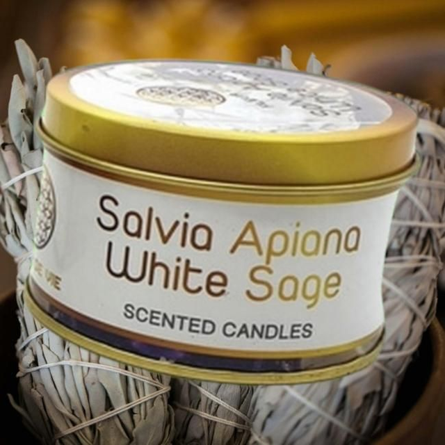 Bougie &quot;Fleur de vie&quot;, White sage 