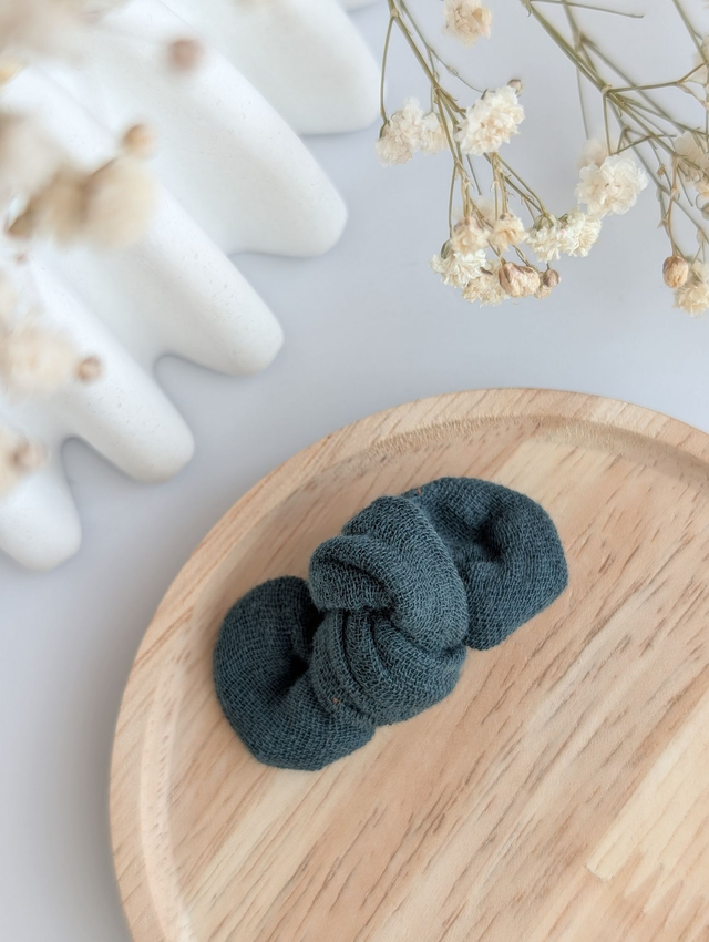 Barrette Noeud Romie vert forêt