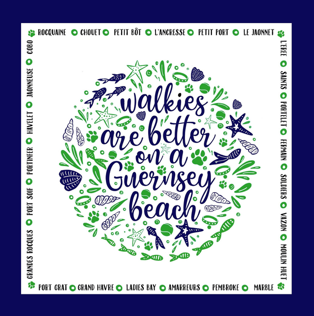 X009 BAG - WALKIES ARE BETTER ON A GUERNSEY BEACH GUSSETED SHOPPER BAG 100% COTTON