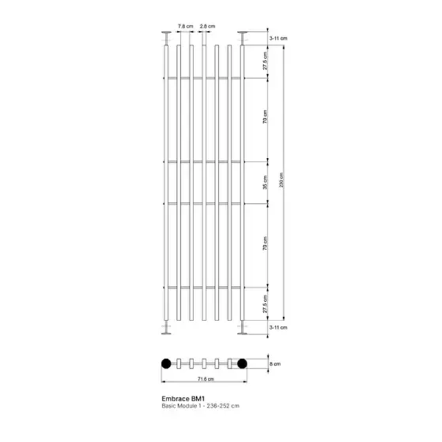 Woodupp Embrace room Divider BM1 - 236-252 cm