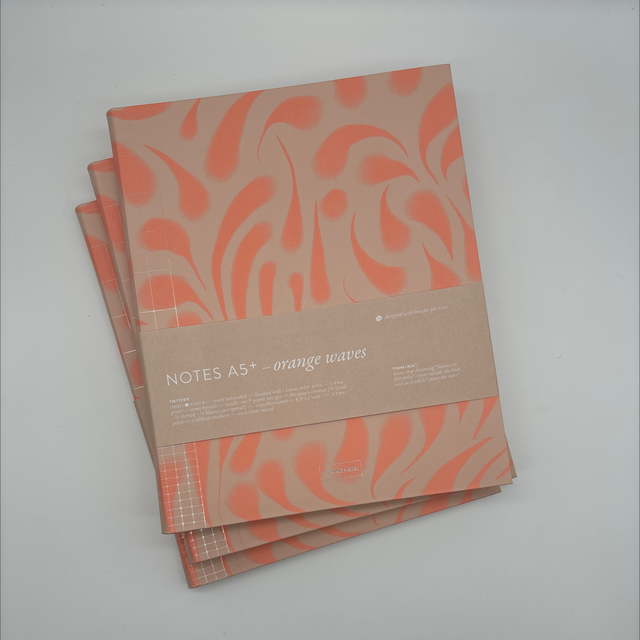 Notebook A5 orange waves - Tinne+Mia