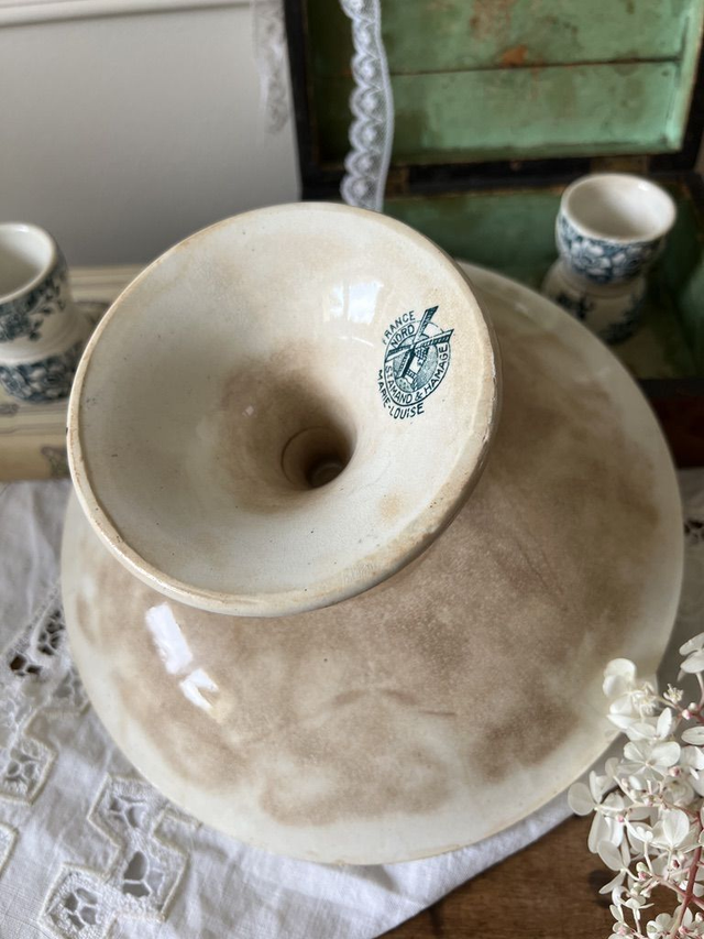 MARIE-LOUISE - Compotier patiné signé St Amand & Hamage Nord - Terre de Fer