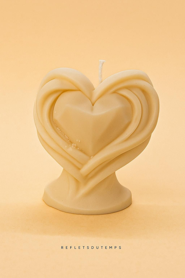 Bougie cœur gravé 