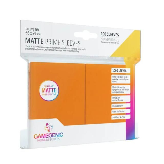 GameGenic Matte Prime Sleeves Orange (100 Sleeves)