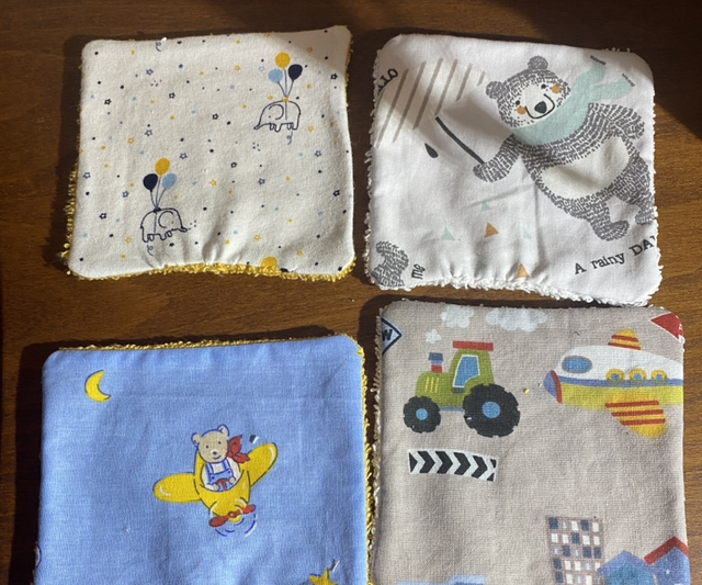 Lingettes lavables motif enfant 