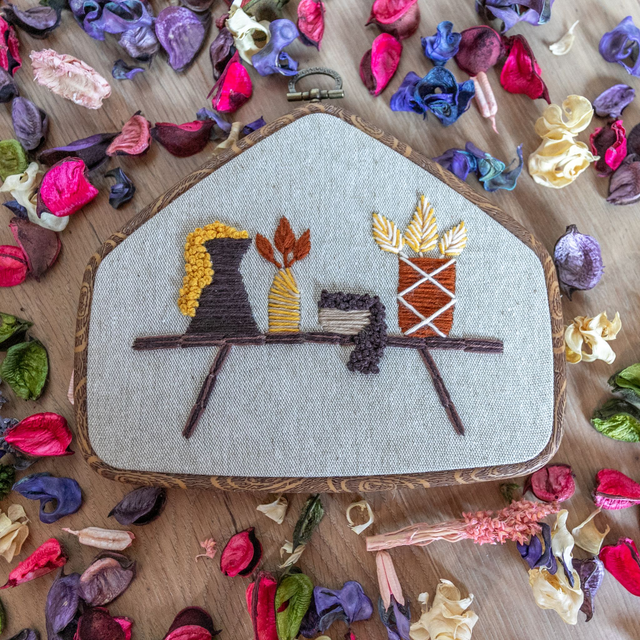 Broderie - les plantes couleur d'automne - 