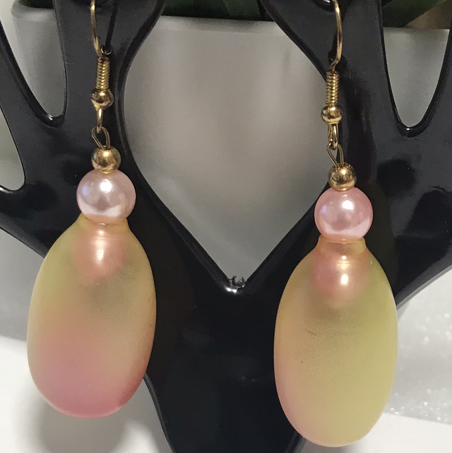 Yellow/Pink Dangling Earrings-YPD2330