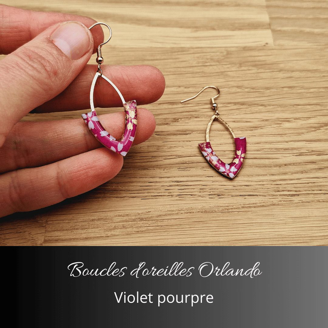 Boucles d&#039;oreilles Orlando - Violet pourpre