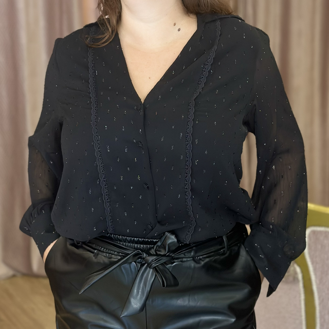 1717-Chemise voile noir