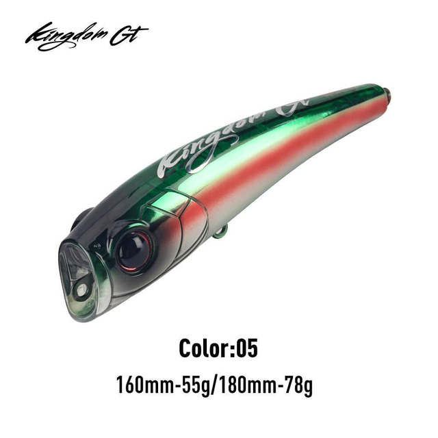 🎣 Leurre KINGDOM GT Popper 160F – SmokeBomb – 55g