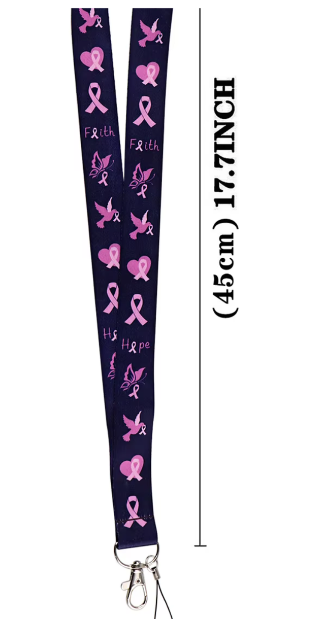 Cordons de Lutte Contre Le Cancer du Sein, Tour de Cou  Porte-clés, Support de téléphone