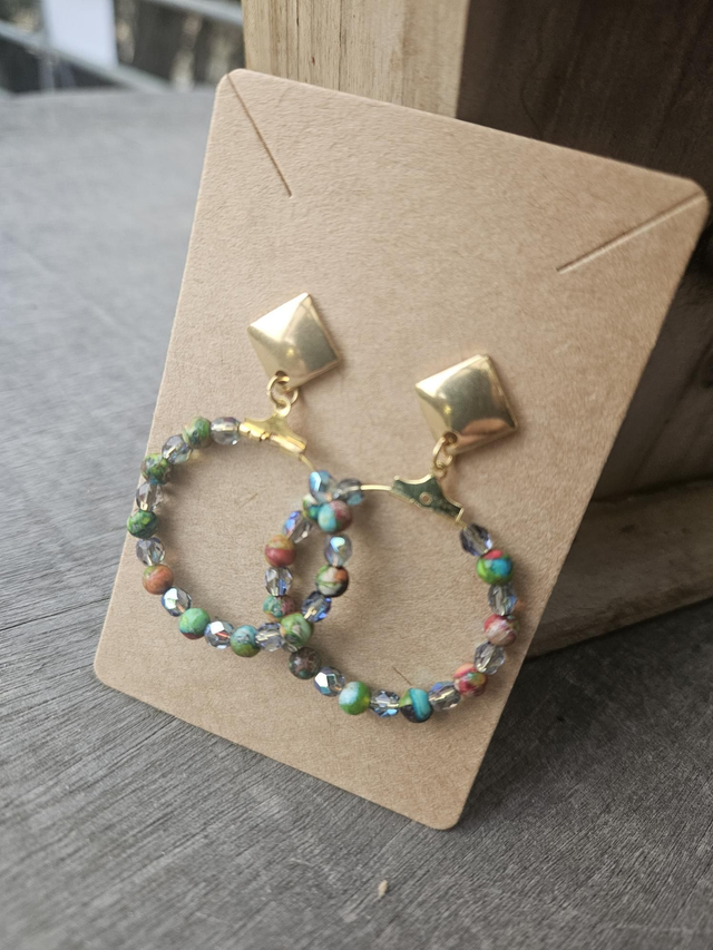 Boucles d'oreilles jaspe impérial 