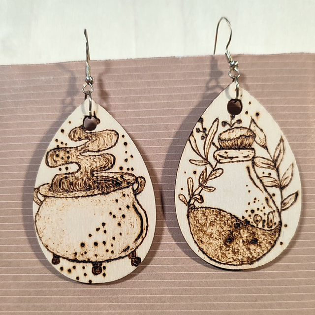 Boucle d'oreilles en bois