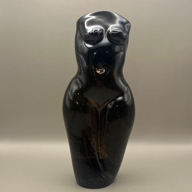 Martin Evans Glass Bust – Black with Gold Flecks