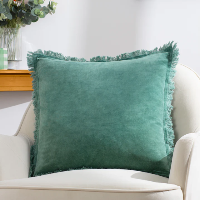 Gracie Teal Velvet Cushion