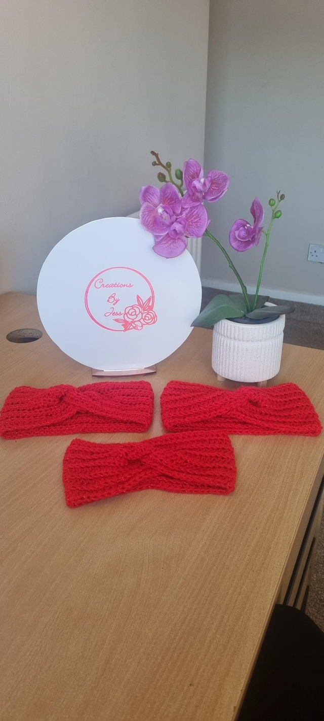 Red Sparkle Ear Warmers