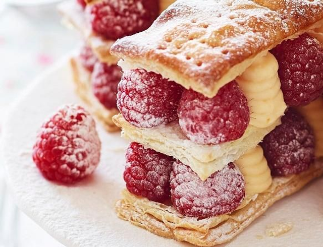 Menu 6. Franse mille-feuille taart met frambozen