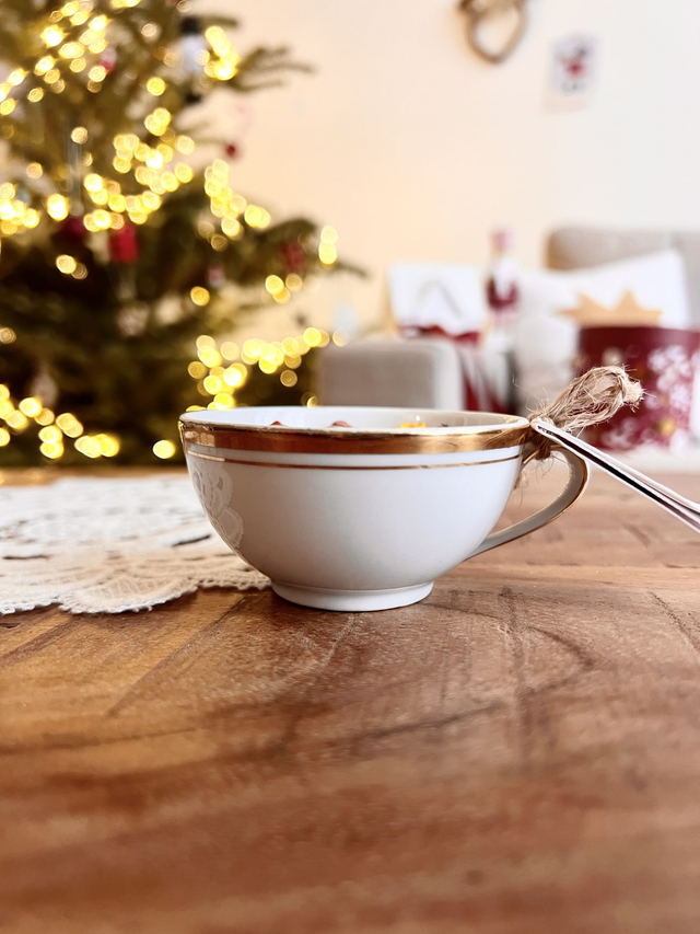 đ Bougie Sucreries - tasse Ă thĂ© "double liserĂ© or"