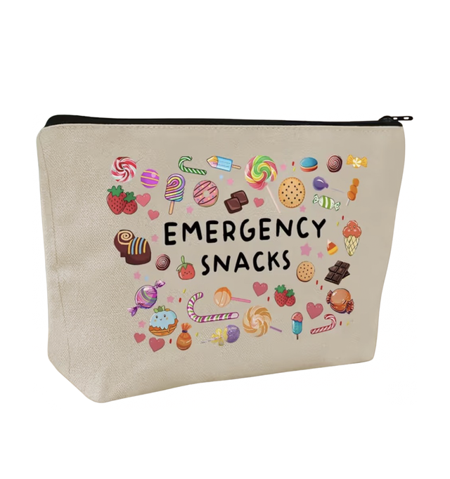 Aufbewahrungstasche mit Reißverschluss in "Emergency Snacks" Design Nr. 2
