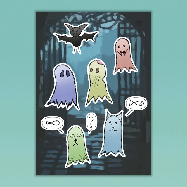Ghosts Vinyl Sticker Sheet