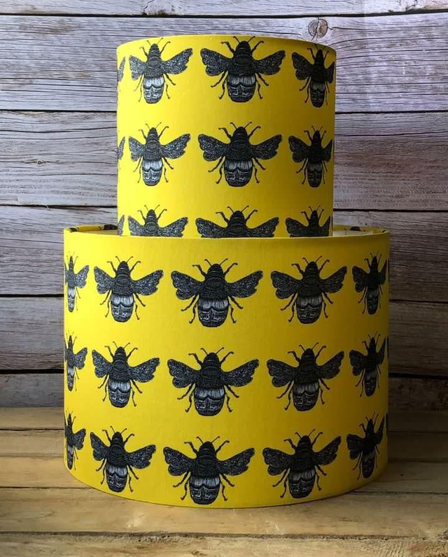 Bee, Floral,Silver Darling Drum Lampshades