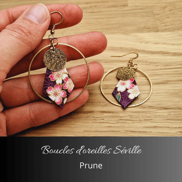 Boucles d&#039;oreilles Séville - Prune