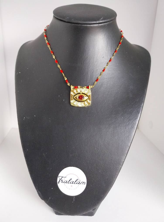 ✨Collier &quot;talisman oeil de protection pierre rouge&quot;✨