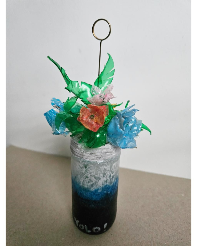 Artificial Dried Flower Table Home Office Floral Decoration ECO Handmade Handpaint Table Card Holder Stand