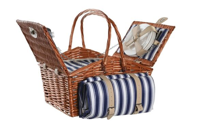 PICNIC BASKET SET 19 WICKER 42X30X20 BROWN PC200719