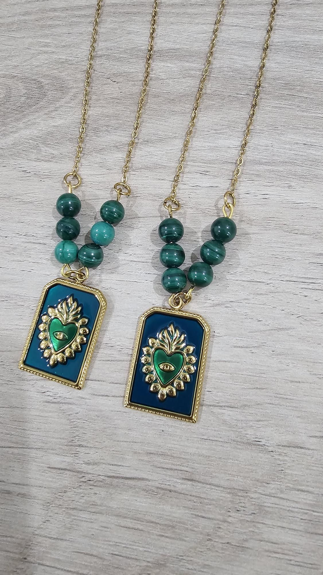 Collier « Métamorphose » – malachite