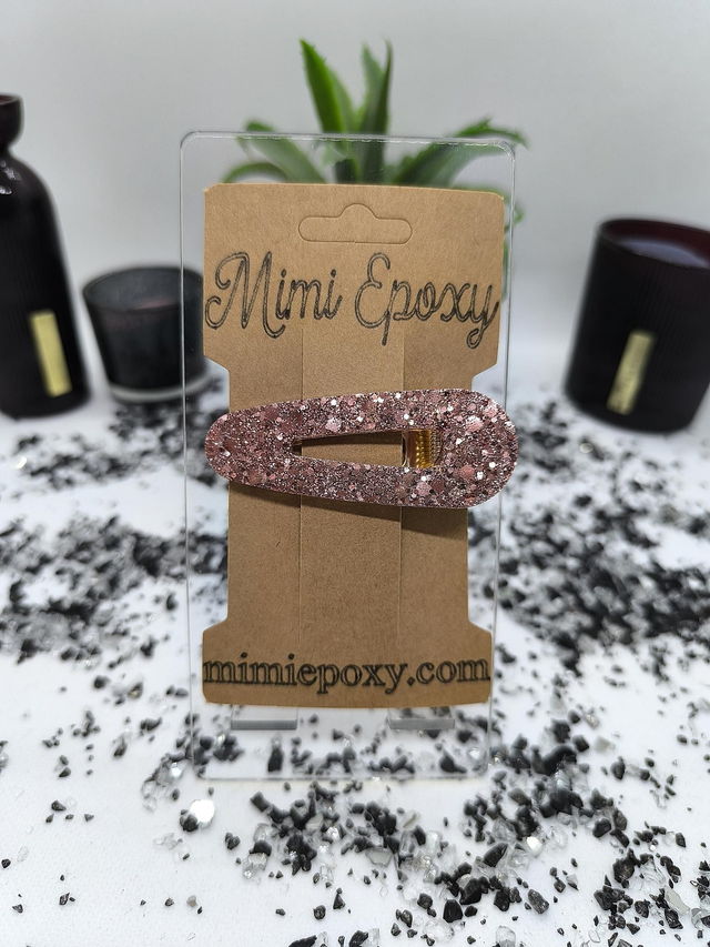 Barrette à cheveux triangle rose gold pailleté 