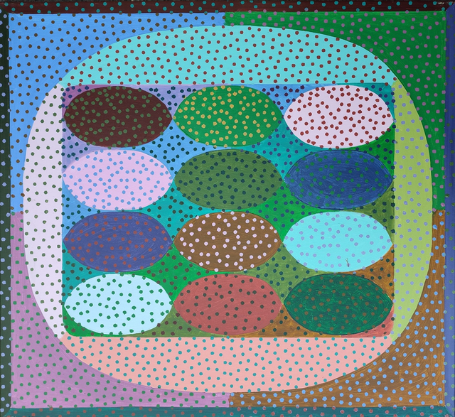 Paleta strukturalistyczna, 83x91 akryl 2020