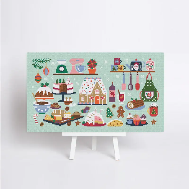 Holly Jolly Kitchen - Christmas Cross Stitch Kit by Caterpillar Cross Stitch