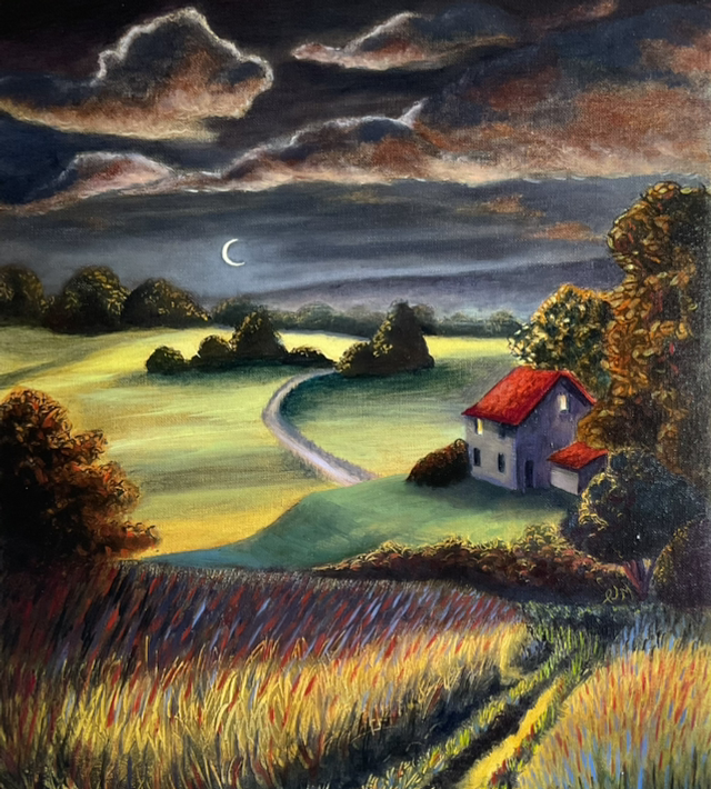 Original Oil Painting, The Last House
