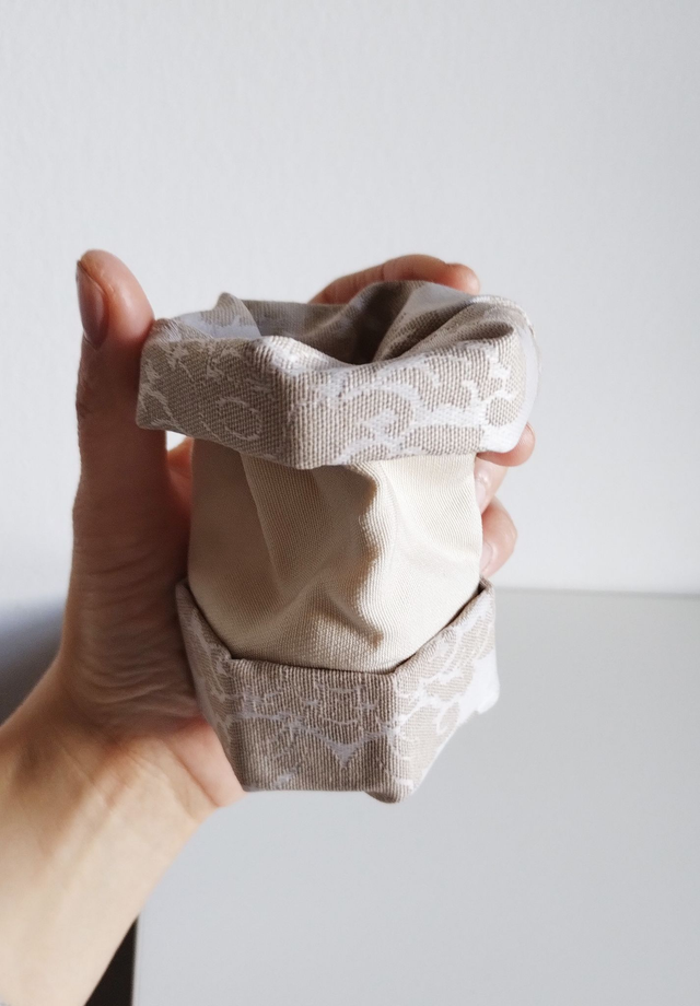 Jewelry Box, Twist Silk box, Beige White Color, Floral Pattern Ring box , Italian Fabric Ring Pillow, Wedding Ring Box