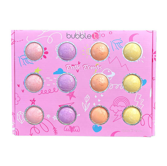Bubble T Cosmetics Mixed Bath Bomb Gift Set 12 x 85g
