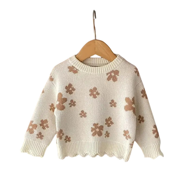 Chaleco Beige y Floes café