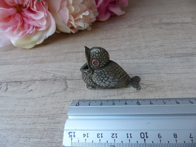 Cendrier miniature oiseau en laiton, cendrier de poche moineau, cendrier oiseau cadeau fumeur, collection petits animaux, oisillon en laiton