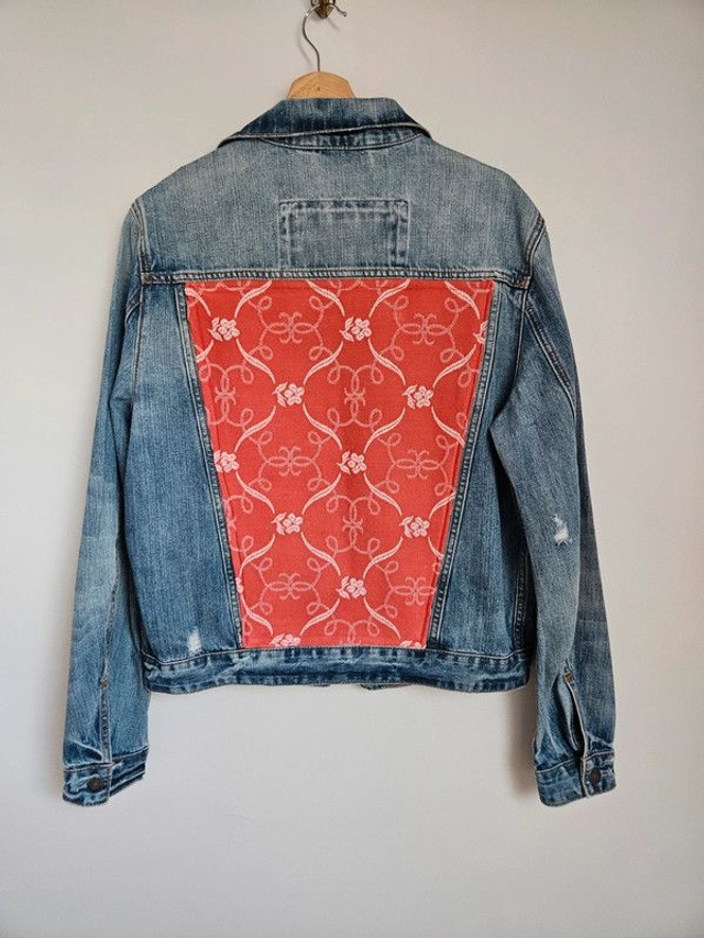 Veste en jean customisée Baroque T.44