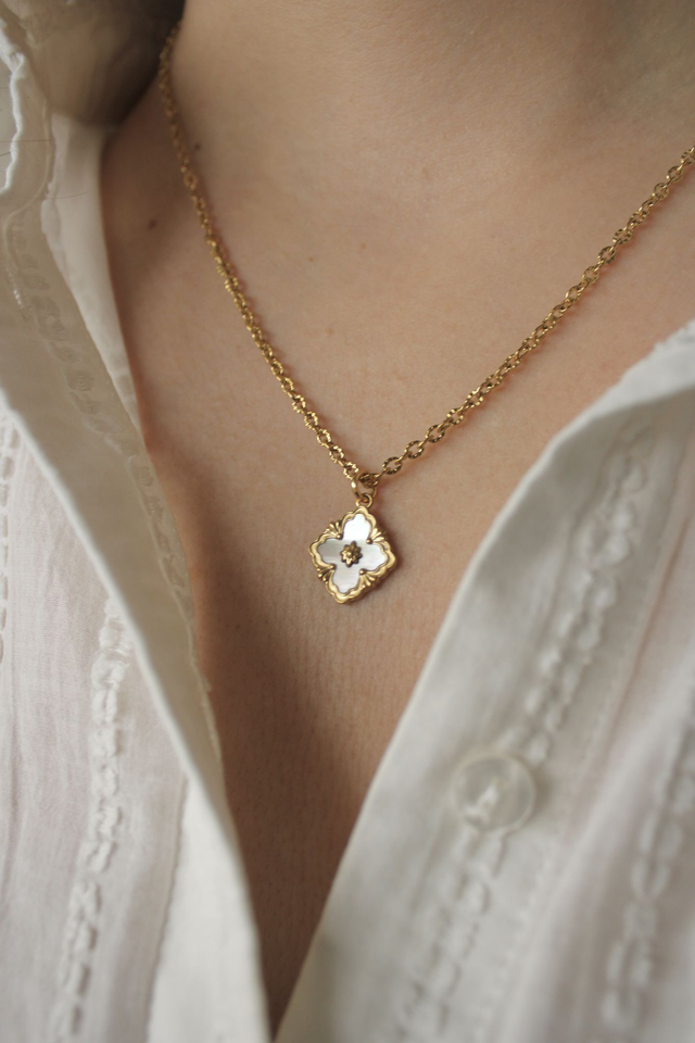 Collier Promesse - Trèfle nacré 